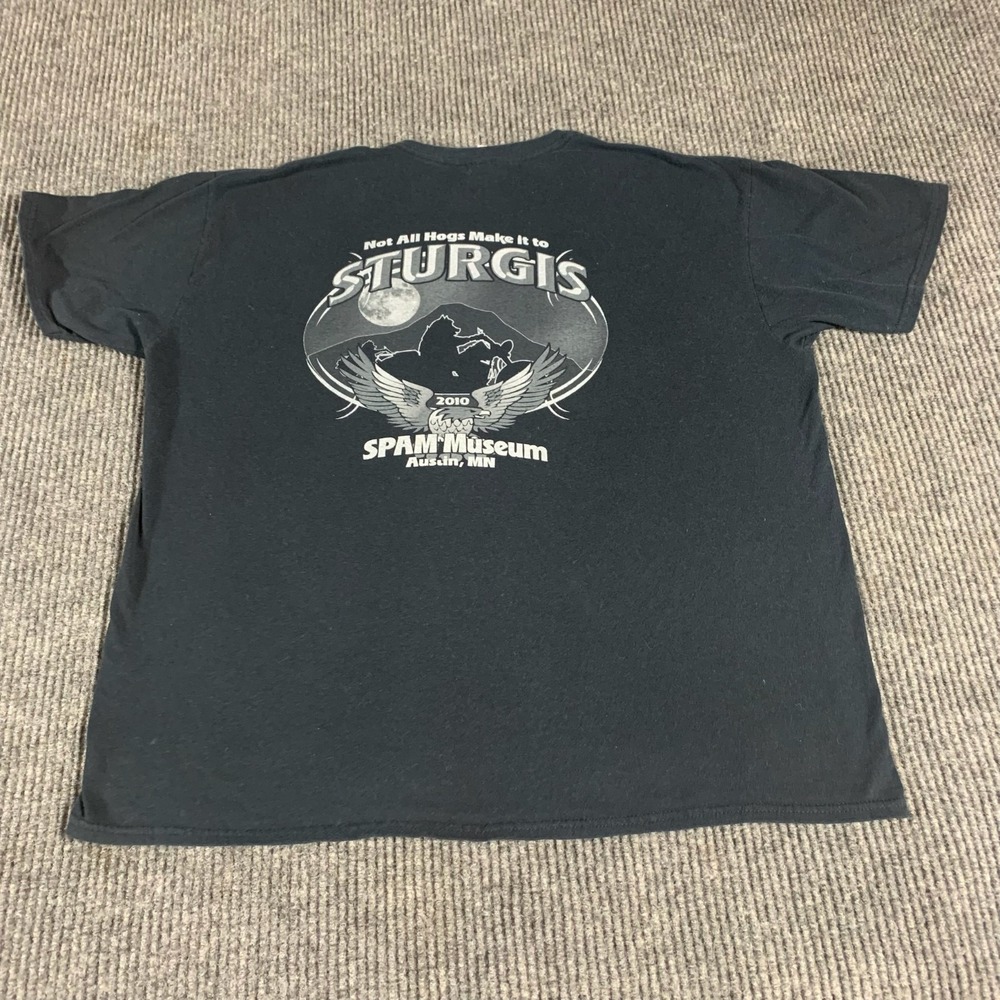 Gildan T Shirt Mens Extra Large XL‎ Black Spam Museum Sturgis Biker Big Ham 2010